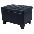 New Pacific Direct New Pacific Direct 194424B-V05 18 x 24 x 18 in. Julian Rectangular Bonded Leather Storage Ottoman; Vintage Blue 194424B-V05